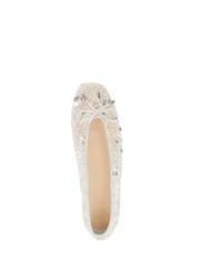 Dune London White Hannie Embellished Mesh Ballet Flat Shoes - Image 4 of 5