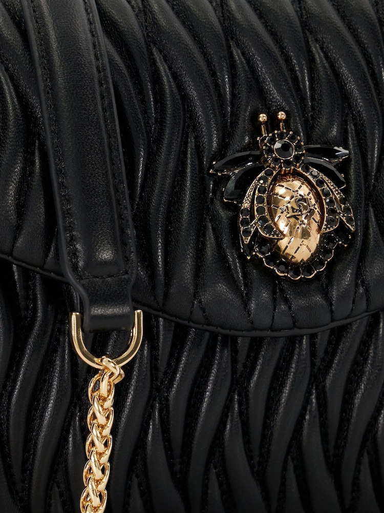 Dune London Black Darling Bug Quilt Shoulder Bag - Image 6 of 6
