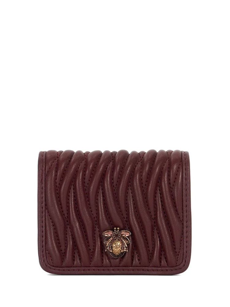 Dune London Red Kaci Bug Quilt Cardholder Purse - Image 1 of 5
