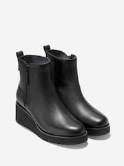 Cole Haan Womens Zero Grand City Wedge Side Zip Waterproof Black Boots - Image 3 of 6