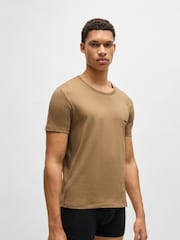 BOSS Brown/White/Black Classic Crew Neck T-Shirts 3 Pack - Image 6 of 9