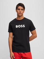 Negro - BOSS Large Logo Regular Fit T-Shirt - Imagen 1 de 3