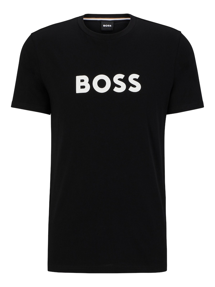 Negro - BOSS Large Logo Regular Fit T-Shirt - Imagen 3 de 3