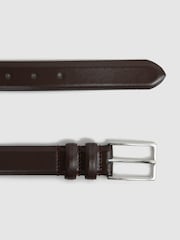 Reiss Chocolate Dante Smooth Leather Belt - Image 3 of 4