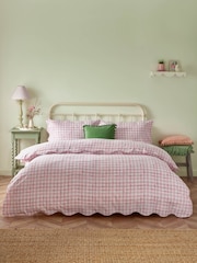 Furn. Постельный комплект в клетку с фигурными краями - Изображение 1 из 3