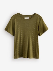 Khaki Green Stud Khaki T-Shirt - Image 1 of 1
