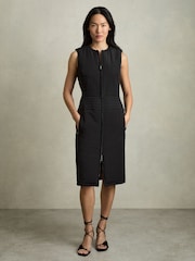Reiss – Mahlon – gestepptes ärmelloses Kleid mit durchgehendem Reißverschluss - Bild 1 von 7