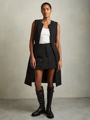 Reiss – Mahlon – gestepptes ärmelloses Kleid mit durchgehendem Reißverschluss - Bild 3 von 7