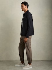 Reiss Navy Ascend Technical Zip-Through Overshirt - Image 3 of 6