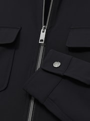 Reiss Navy Ascend Technical Zip-Through Overshirt - Image 6 of 6