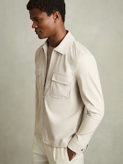 Reiss Stone Ascend Technical Zip-Through Overshirt - Image 1 of 7