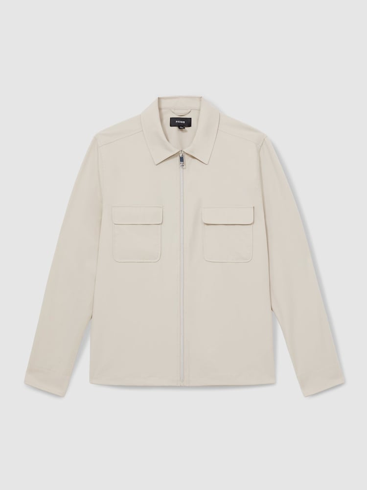 Reiss Stone Ascend Technical Zip-Through Overshirt - Image 2 of 7
