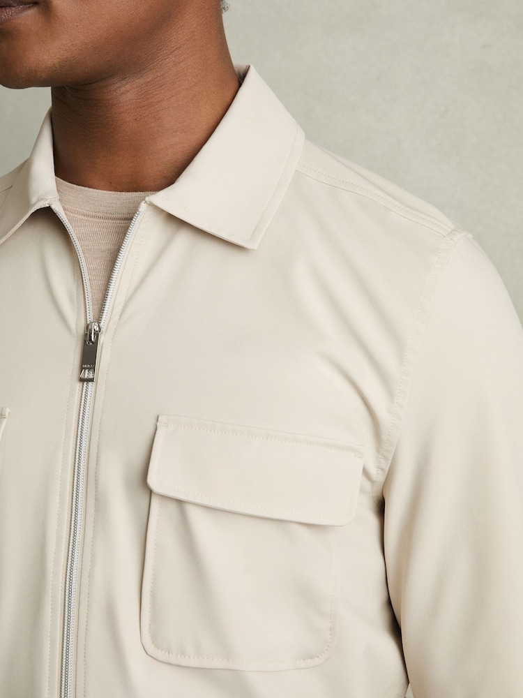 Reiss Stone Ascend Technical Zip-Through Overshirt - Image 4 of 7