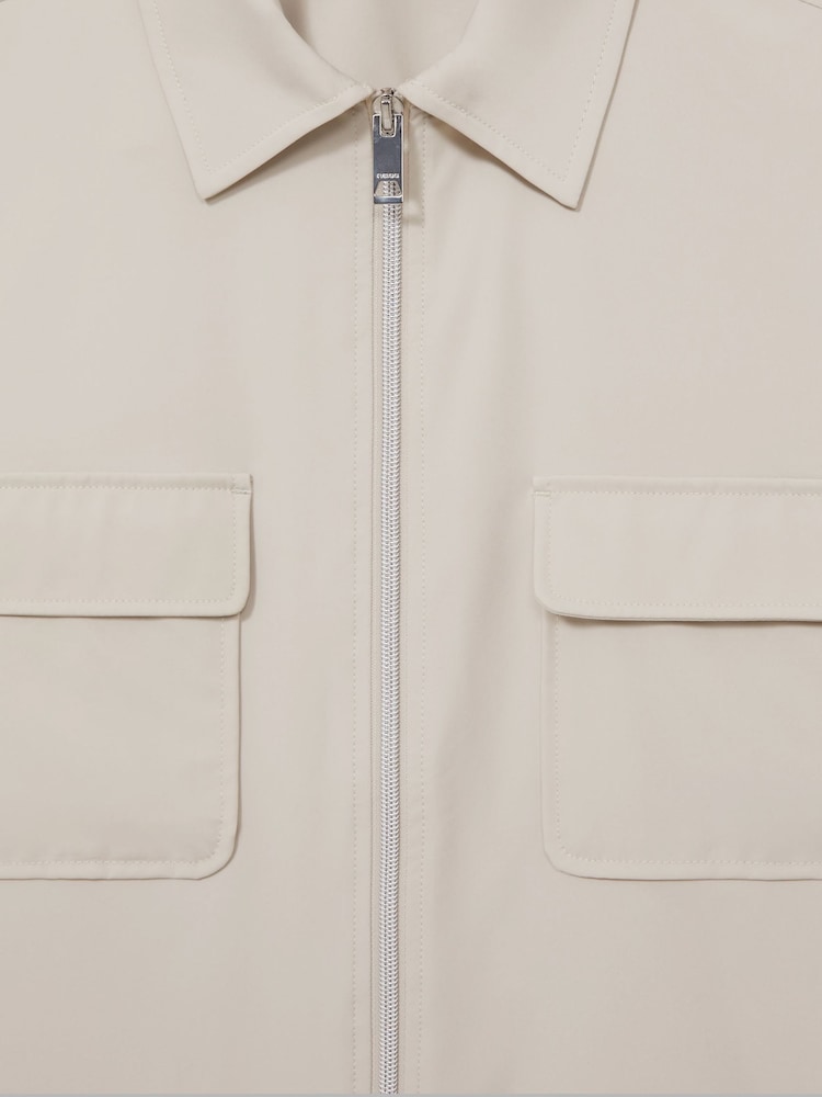 Reiss Stone Ascend Technical Zip-Through Overshirt - Image 7 of 7