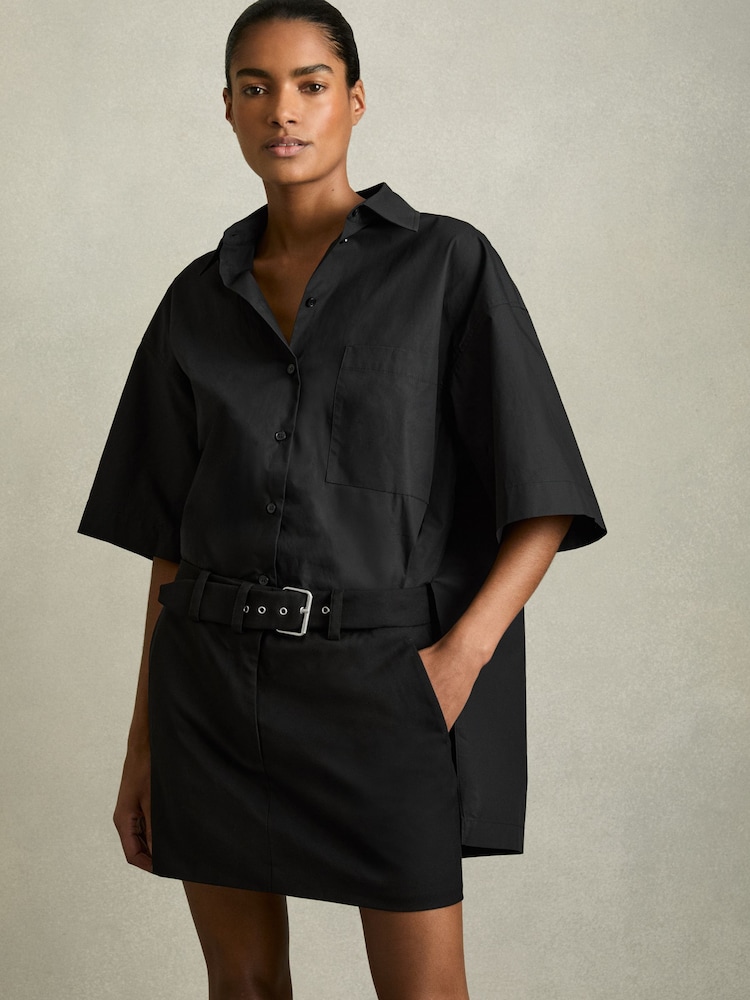 Reiss Alice Hemdkleid aus gewebter Baumwolle mit Gürtel - Bild 1 von 5 Reiss Alice Hemdkleid aus gewebter Baumwolle mit Gürtel - Bild 1 von 5