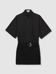 Reiss Alice Hemdkleid aus gewebter Baumwolle mit Gürtel - Bild 2 von 5
