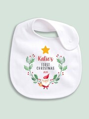 Personalised 100% Cotton Christmas Santa And Star Bib by Little Years - Image 5 of 5