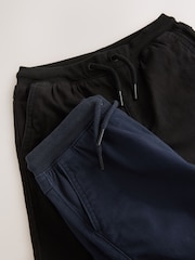 Schwarz/Marineblau - Schlupfhose mit Rippenbund im 2er Pack (3–16 J.) - Bild 2 von 3