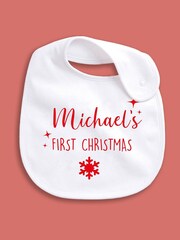 Personalised 1st Christmas 100% Cotton Bib by Little Years - Image 2 of 4