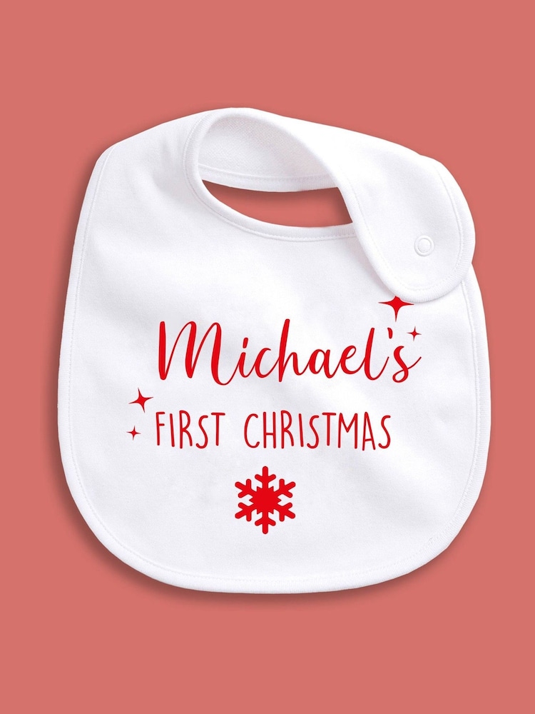 Personalised 1st Christmas 100% Cotton Bib by Little Years - Image 2 of 4