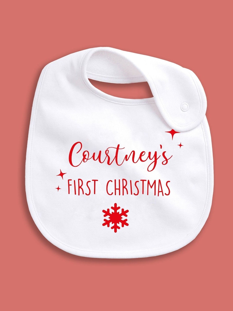 Personalised 1st Christmas 100% Cotton Bib by Little Years - Image 4 of 4