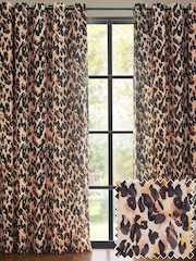 Furn Leopard Print Eyelet Curtain - Image 2 of 5