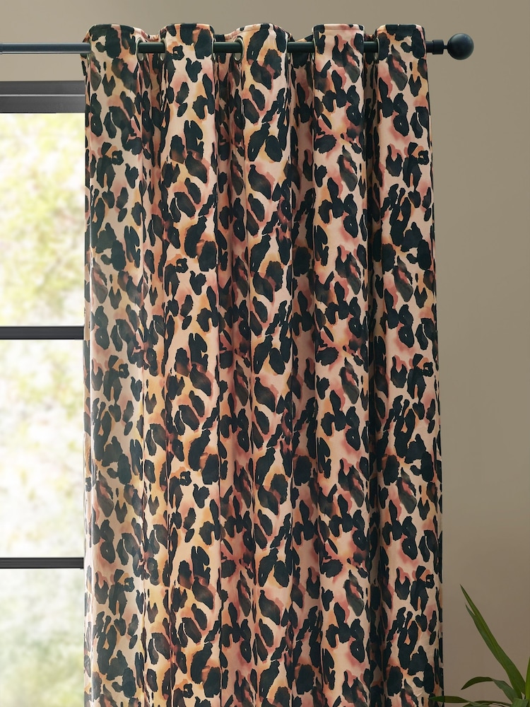Furn Leopard Print Eyelet Curtain - Image 3 of 5