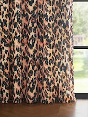Furn Leopard Print Eyelet Curtain - Image 4 of 5