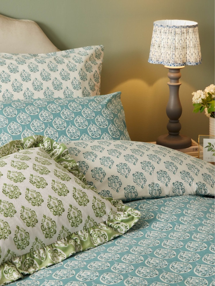 Furn Blue Krissa Block Print Duvet Set - Image 2 of 3