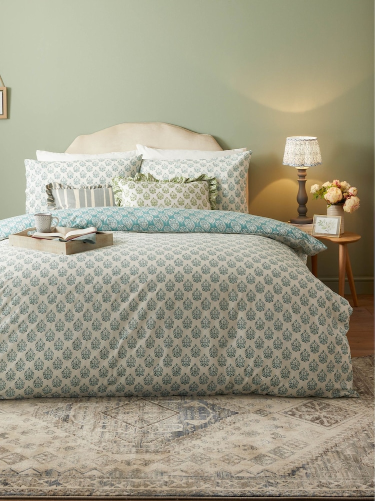 Furn Blue Krissa Block Print Duvet Set - Image 3 of 3