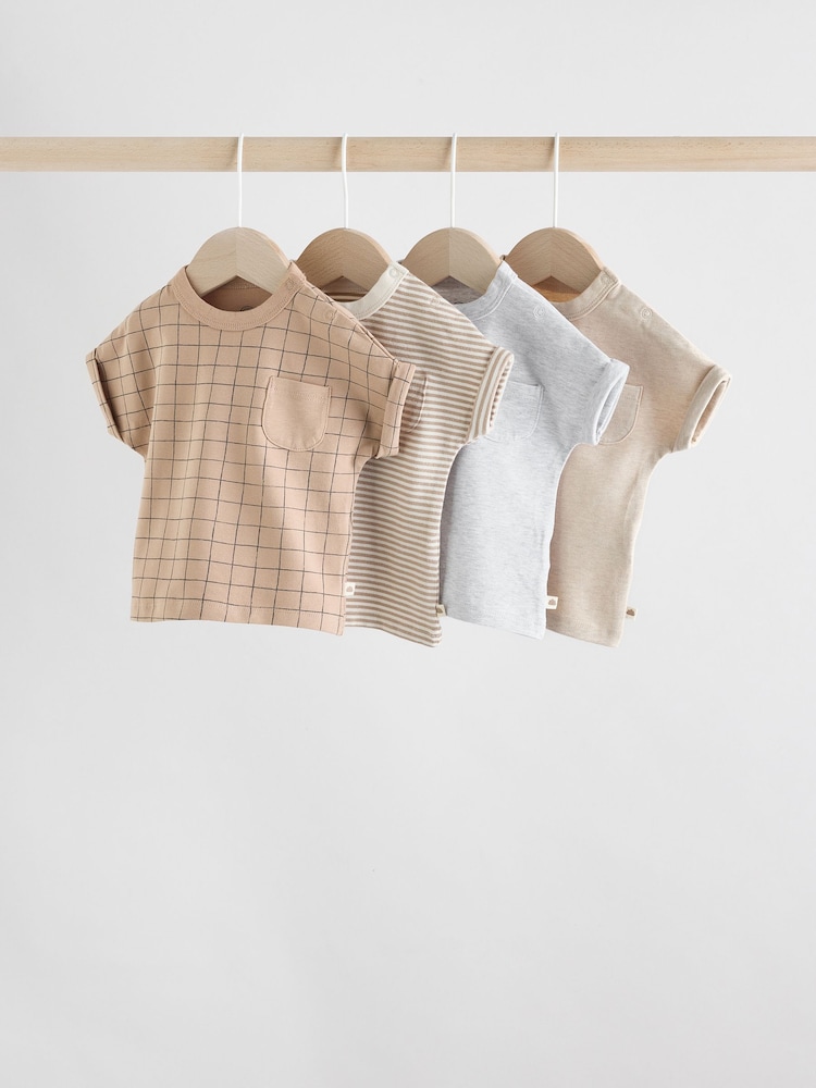 Neutrale Farbe - Baby Short Sleeve T-Shirts 4 Pack Set (0mths-2yrs) - Bild 1 von 12 Neutrale Farbe - Baby Short Sleeve T-Shirts 4 Pack Set (0mths-2yrs) - Bild 1 von 12