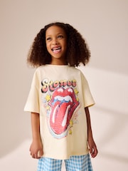Cream Oversized Rolling Stones Band License T-Shirt (3-16yrs) - Image 1 of 8