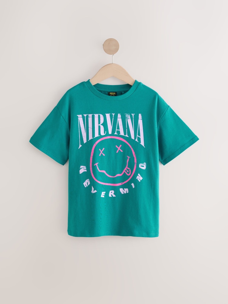 Vert - T-shirt Nirvana sous licence (3-16ans) - Image 5 of 8
