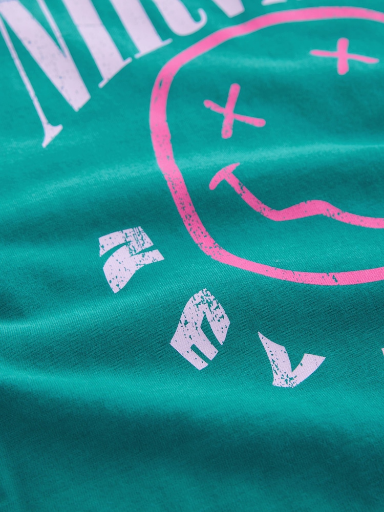 Vert - T-shirt Nirvana sous licence (3-16ans) - Image 7 of 8