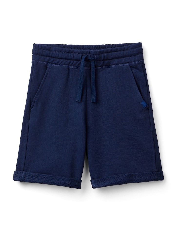 Benetton Boys Logo Drawstring Bermuda 100% Cotton Shorts - Image 1 of 4