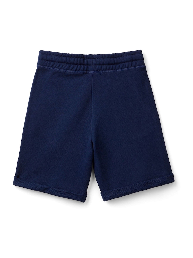 Benetton Boys Logo Drawstring Bermuda 100% Cotton Shorts - Image 2 of 4
