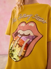 jaune ocre - Oversized Rolling Stones Band License T-Shirt (3-16yrs) - Image 4 de 8