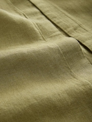 Khaki Green 100% Linen Beach Kaftan - Image 8 of 9