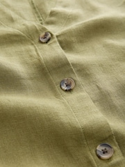 Khaki Green 100% Linen Beach Kaftan - Image 9 of 9