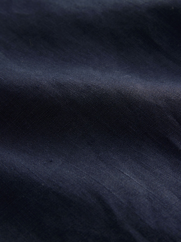 Navy 100% Linen Shell Top - Image 8 of 9