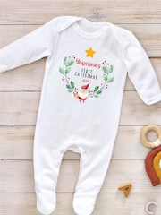 Little Years Personalised Santa & Star 100% Cotton Christmas Sleepsuit - Image 3 of 4