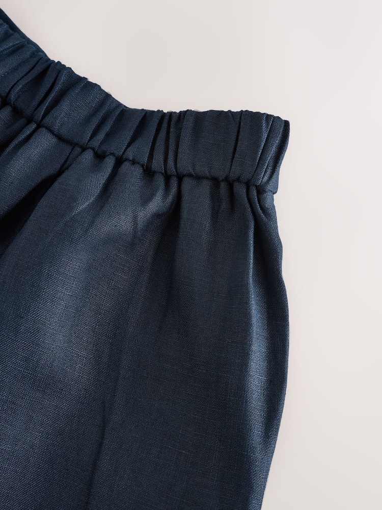 Marineblauw - 100% Linen Bermuda Shorts - Image 10 of 11