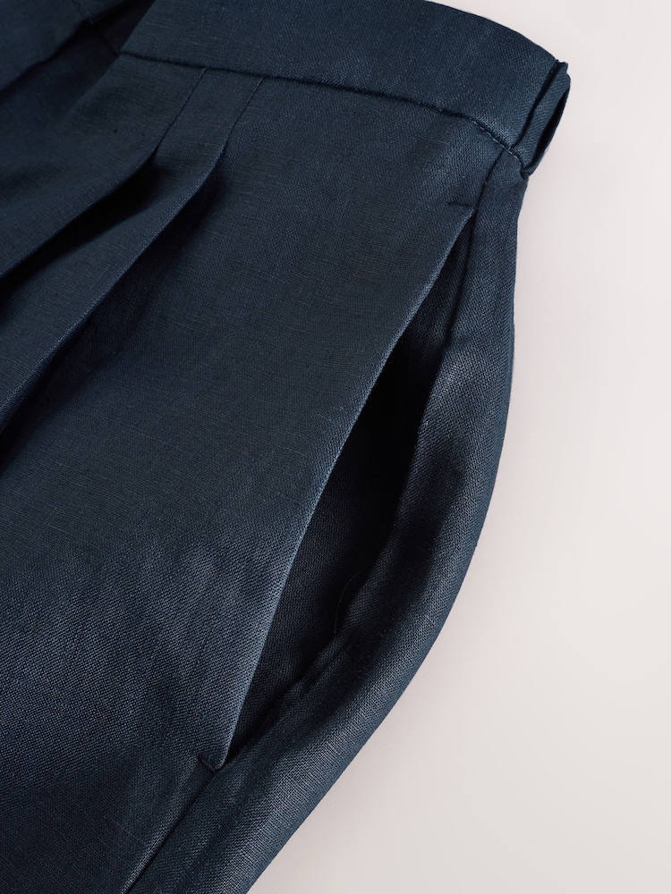 Marineblau - Bermudashorts aus 100 % Leinen - Bild 9 von 9 Marineblau - Bermudashorts aus 100 % Leinen - Bild 9 von 9