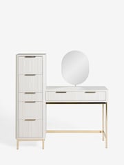 White Emilie Oak Effect 7 Drawer Console Dressing Table - Image 1 of 1