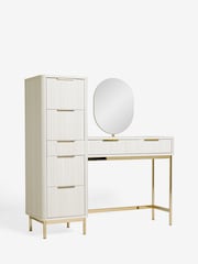 White Emilie Oak Effect 7 Drawer Console Dressing Table - Image 6 of 8