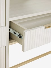 White Emilie Oak Effect 7 Drawer Console Dressing Table - Image 9 of 9