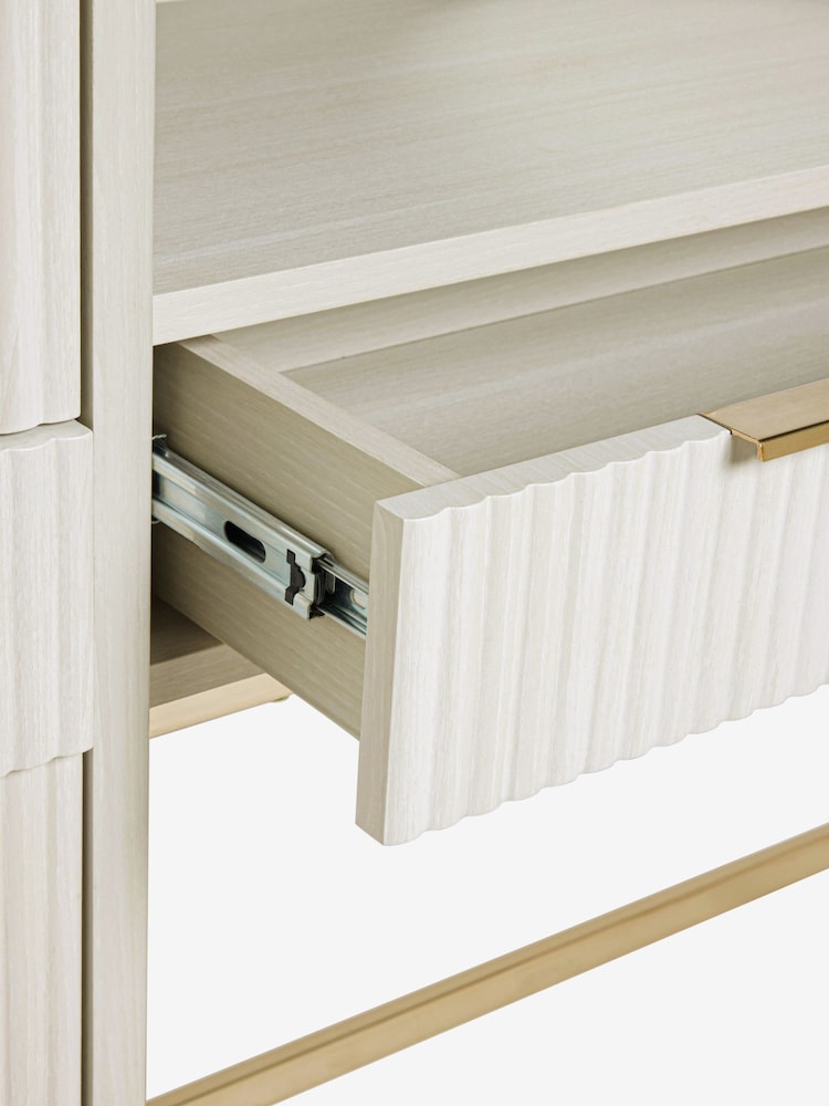 White Emilie Oak Effect 7 Drawer Console Dressing Table - Image 9 of 9