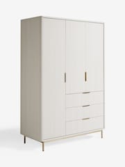 White Emilie Oak Effect Triple, 3 drawers Wardrobe - Image 7 of 8
