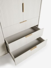 White Emilie Oak Effect Triple, 3 drawers Wardrobe - Image 8 of 8