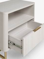White Emilie Oak Effect 1 Drawer Bedside Table - Image 5 of 6